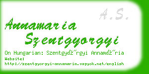 annamaria szentgyorgyi business card